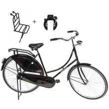 Omafiets.nl omafiets 28 inch black + rack + slot + extra ring solves