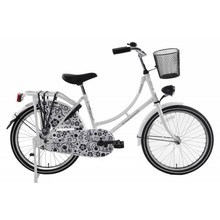 Highlander omafiets 20 inch White-Black Flower