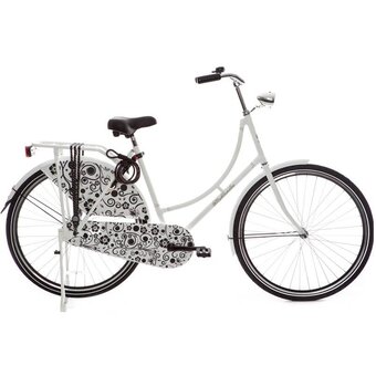 Omafiets Highlander 28 pollici Fiori bianco-nero