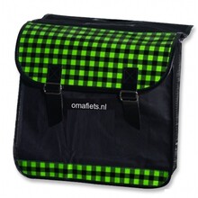 omafiets.nl double bag - green squares