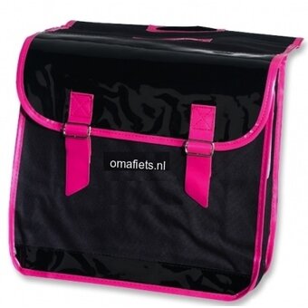 omafiets.nl double bag - black pink