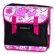 sac double omafiets.nl - noir avec des coeurs roses - Copy - Copy