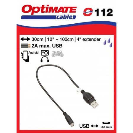 Tecmate Oplaadkabel O112 verloop USB naar USB Micro - inclusief verlengkabel