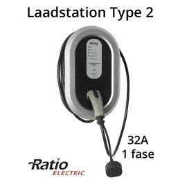 Ratio EV Home Box Laadstation type 2, 1 fase 32A, rechte laadkabel