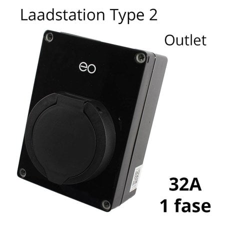 EO EOmini Laadstation type 2 Outlet 32A Zwart