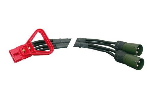 Kabel met dubbele NATO stekker 24V – 1,2m x 35mm²