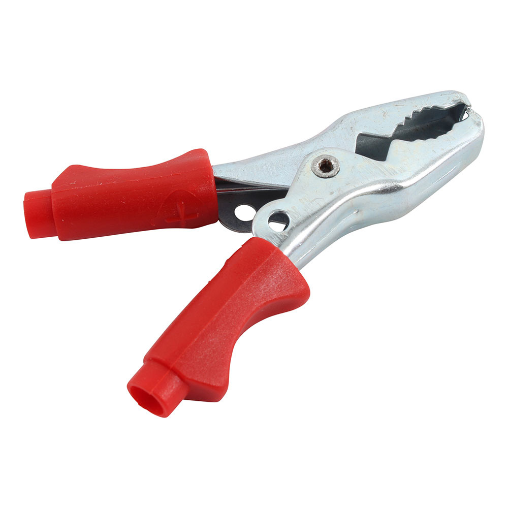 kleine rode accuklem voor kleine acculaders en accu's