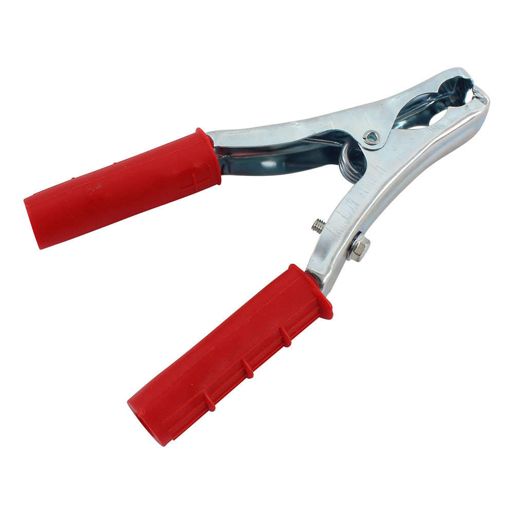 grote rode accuklem voor krachtige acculaders