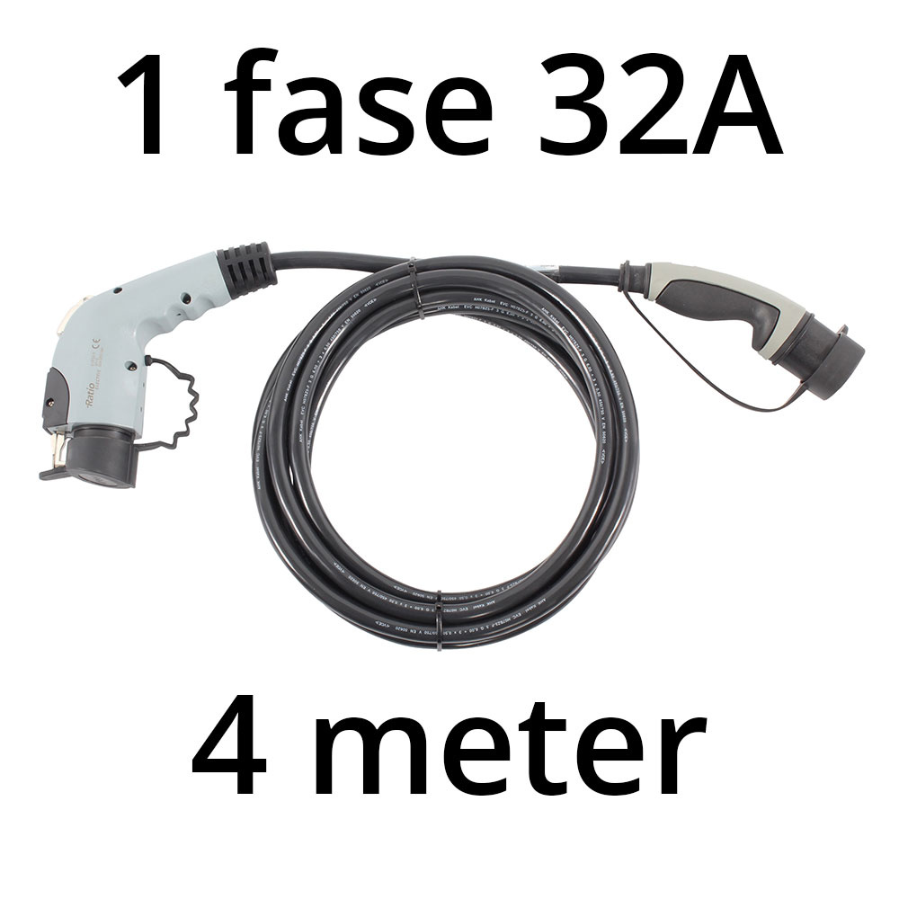 Laadkabel type 1 - 1 fase 32A - 4 meter