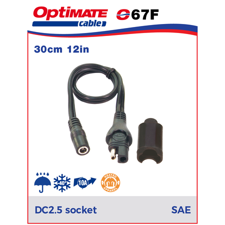 Tecmate Optimate O67F adapter SAE naar DC 2,5mm