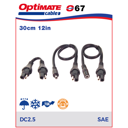 Tecmate Optimate O67 adapter SAE naar DC 2,5mm