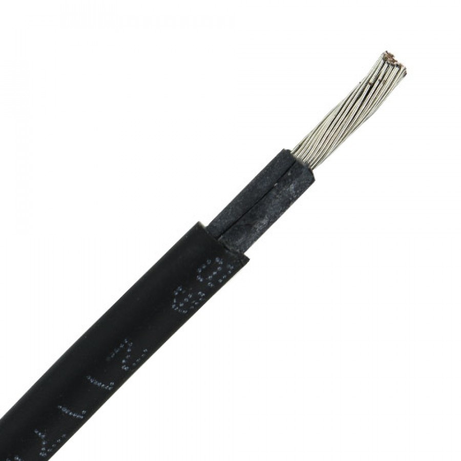 kabel zwart 4mm² per meter