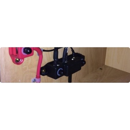 DC min (-) verdeelrail 4xM10 + 3xM4 Zwart