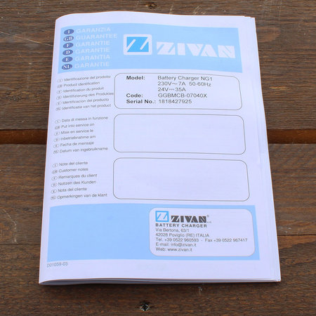 Zivan NG1 Hoogfrequent Acculader 24V 35A CAN-Bus