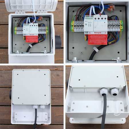 EVHUB Laadstation type 2, 16A, 1 of 3 fase met vaste rechte laadkabel - 5 meter