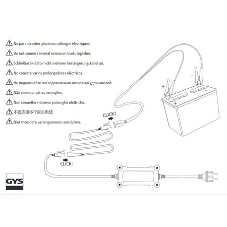 GYS KIT F6 verlengkabel met flash connectoren voor GYSFLASH