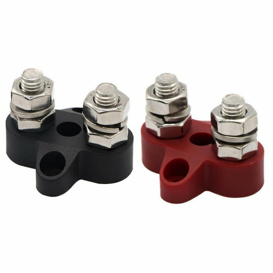 DC Dubbel Verdeelpunt Set Zwart/Rood M8