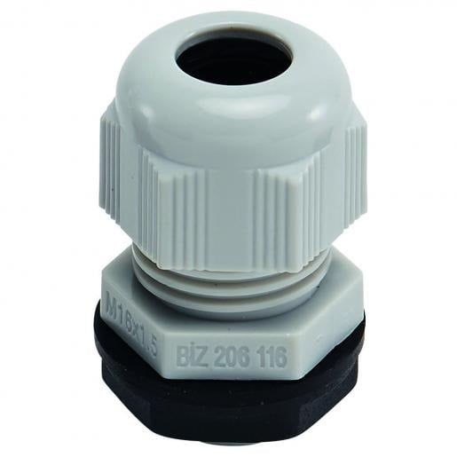 wartel M32 met moer 18/25mm kunststof lichtgrijs