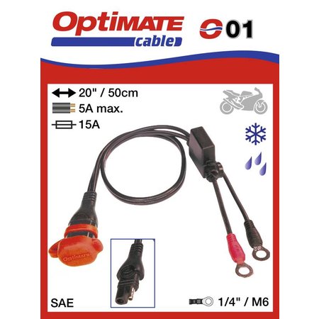 Tecmate Optimate O1 permanente accu aansluiting - SAE 5A max