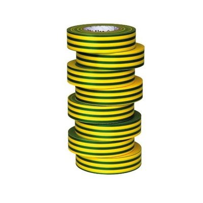 BizLine Hoogwaardige vinyltape 19mm x 20m geel/groen