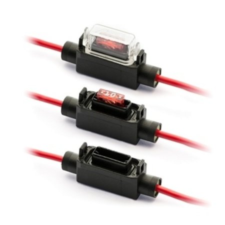 Zekeringhouder / fuse holder Minioto 2.5mm2 rood met kapje voor Mini zekering tot 30A