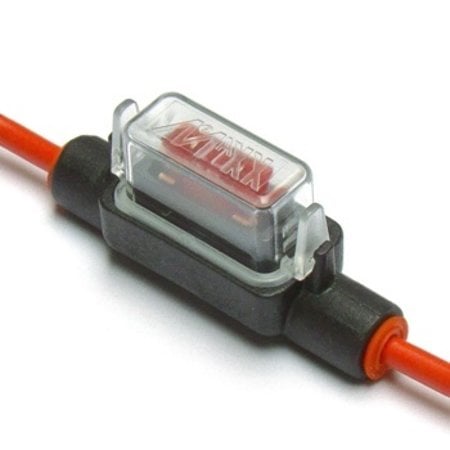 Zekeringhouder / fuse holder Minioto 2.5mm2 rood met kapje LP voor Mini zekering tot 30A