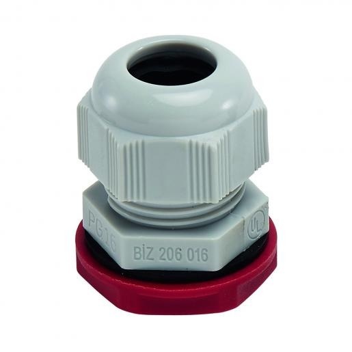 wartel PG48 met moer 34/44mm kunststof lichtgrijs