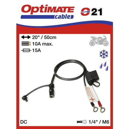 Tecmate Optimate permanente accu aansluiting - DC 10A max