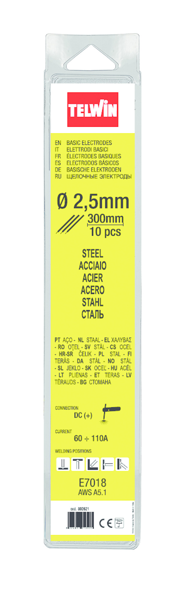 Basische Laselektroden - 2,5 mm - 300 mm - 10 stuks