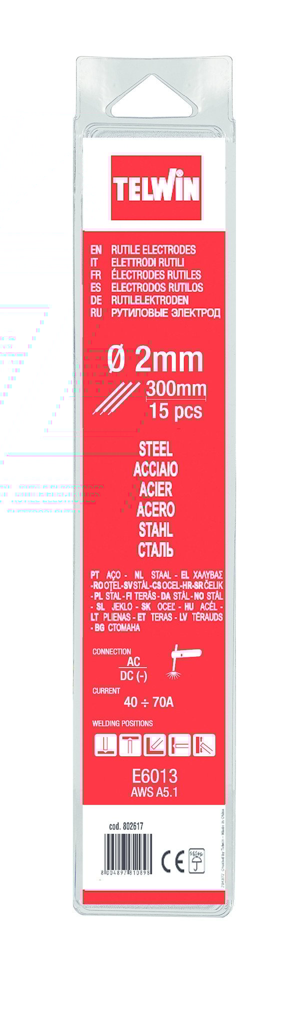 Rutiel Stalen Laselektroden - 2 mm - 300 mm - 15 stuks