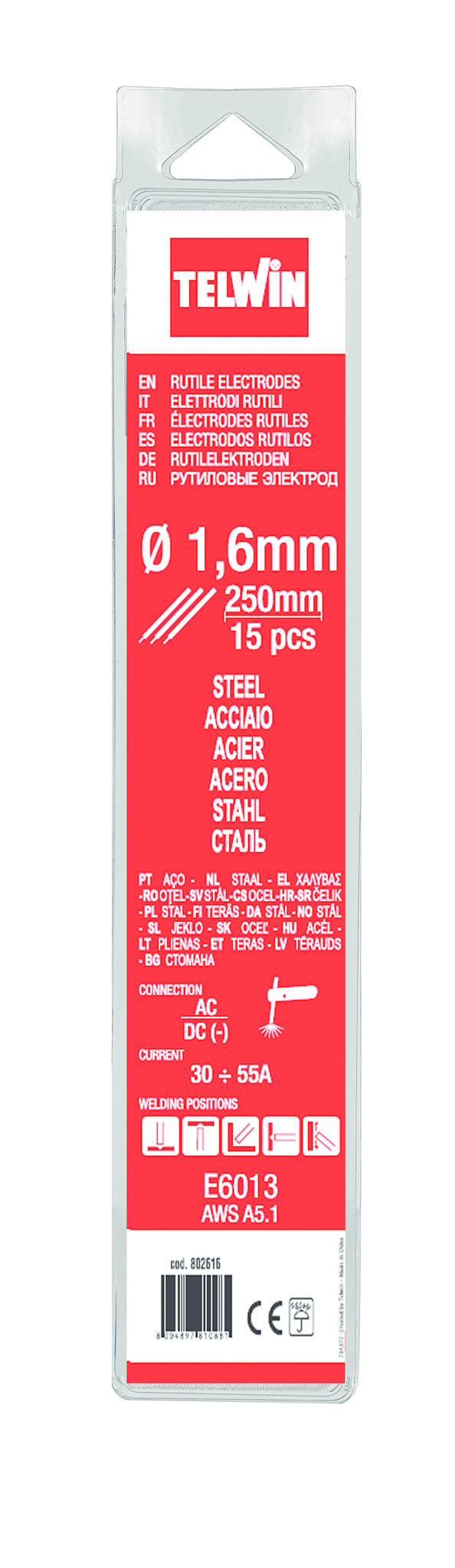 Rutiel Stalen Laselektroden - 1,6 mm - 300 mm - 15 stuks