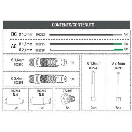 Telwin Consumables Box voor Tig Toorts ST17-26