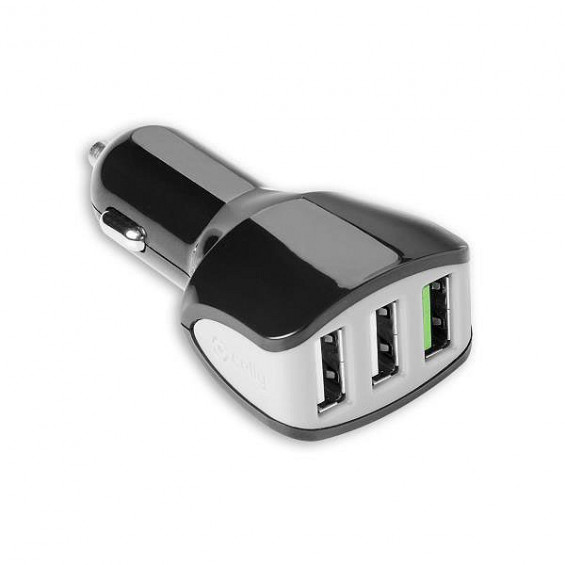 Celly Universele autolader Charger Car 4.4A Turbo USB zwart.