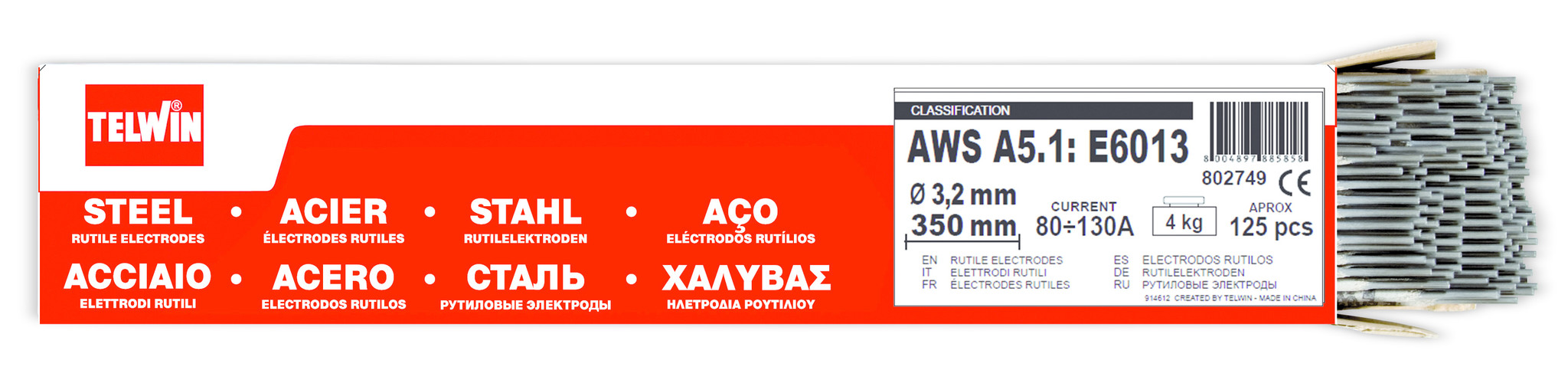 Rutiel Stalen Laselektroden - 3,2 mm - 350 mm - 4 kg - 125 stuks