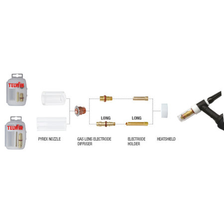 Telwin Crystal Clear Cup Box 1,6mm Long TIG Toorts ST17-ST18-ST26