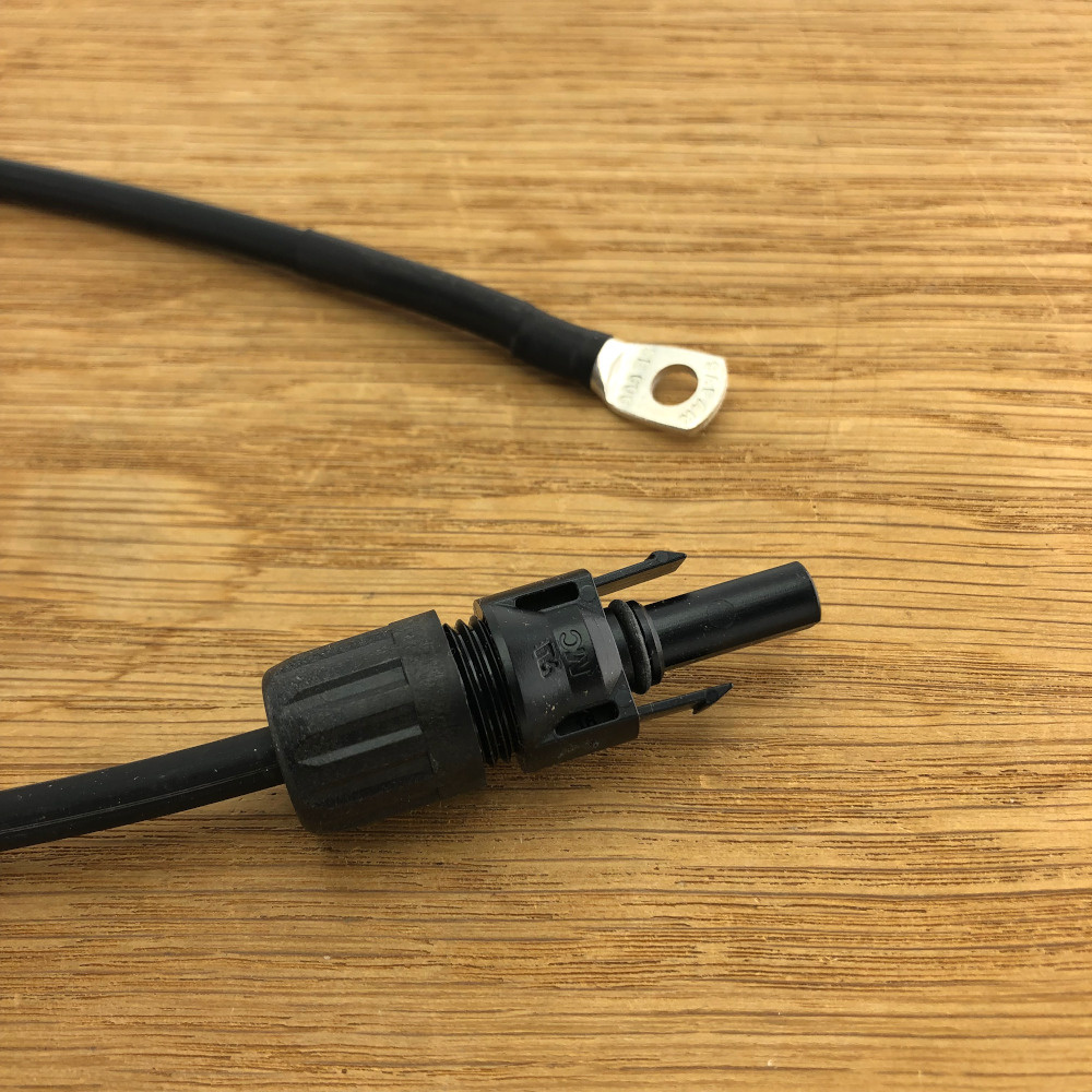 Kabelverloop Zwart 6mm² MC4-M6 Female