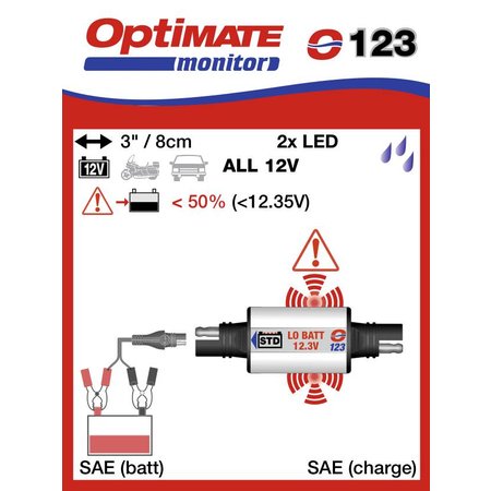 Tecmate SAE spanningsindicator O123 voor standaard 12V accu