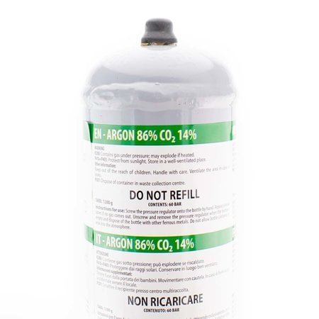 Telwin Lasgas Argon + CO2 - 1 liter wegwerpfles - M10