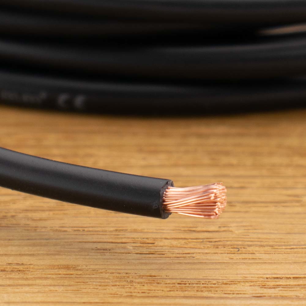 Accukabel zwart 2,5mm² per meter