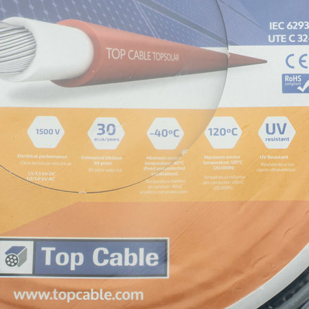 TopSolar kabel zwart 6mm² bundel 100 meter