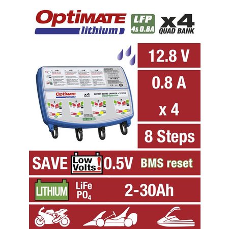 Tecmate Optimate Lithium 0,8A x4 - Retourgekomen