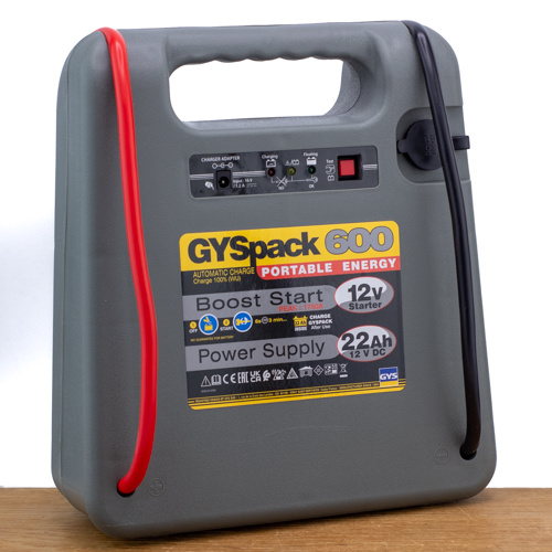 Gys gyspack auto start booster, jumpstarer batteri booster, 230 v, 12 v, 18  ah