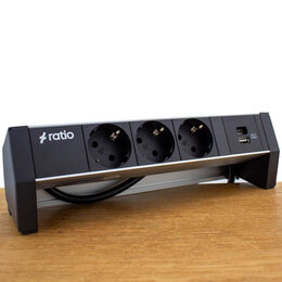 Ratio Bureau Stekkerdoos Desk-Top Plus, 3xSchuko + USBA/USB-C 4.2A - 0,6m Prolink kabel