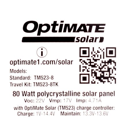 Tecmate Optimate Solar 80W zonnepaneel - Travel kit - Beschadigd