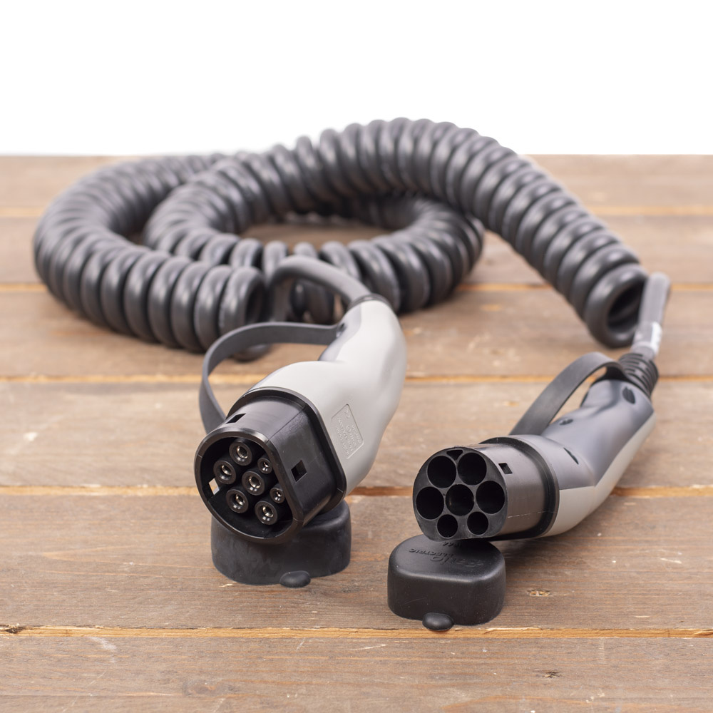 Basic Line Laadkabel type 2 naar type 2 - coiled - 1 fase 16A - 4 meter afbeelding