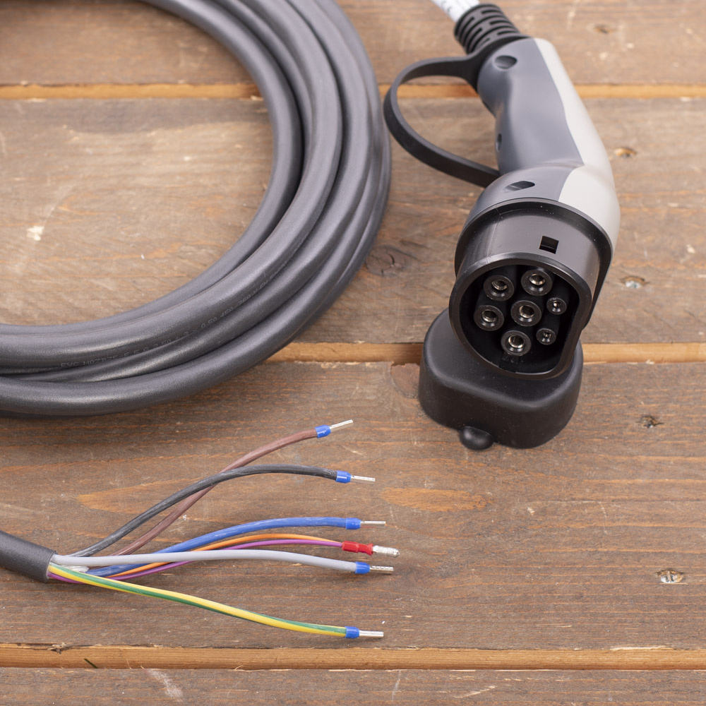 Laadkabel Type 2 naar open einde - 3x16A - 7,5 meter afbeelding