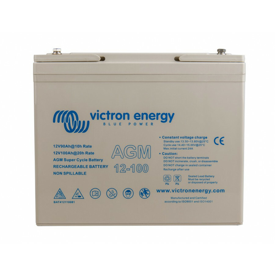 Victron Energy Loodaccu 12 V 100 Ah Loodvlies (AGM) M6-schroefaansluiting