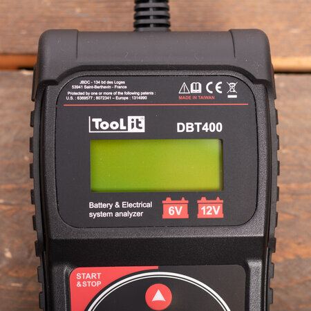 TooLit accutester DBT 400 voor loodaccu's 6/12/24V | 7-230Ah | LCD | Multifunctioneel