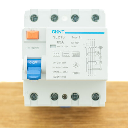 Chint Aardlekschakelaar Type B, 63A, 30mA (3 fase)