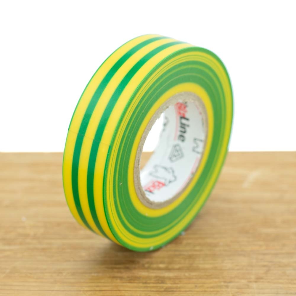 Hoogwaardige vinyltape 19mm x 20m geel/groen